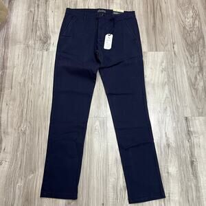 WestAce Men’s Slim Fit Chino Navy Blue Pants Flat Front Stretch Pants W32 L32